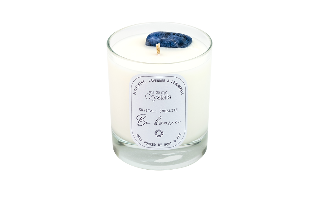 Sodalite Crystal Candle - Be Brave