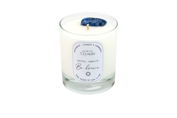 Sodalite Crystal Candle - Be Brave