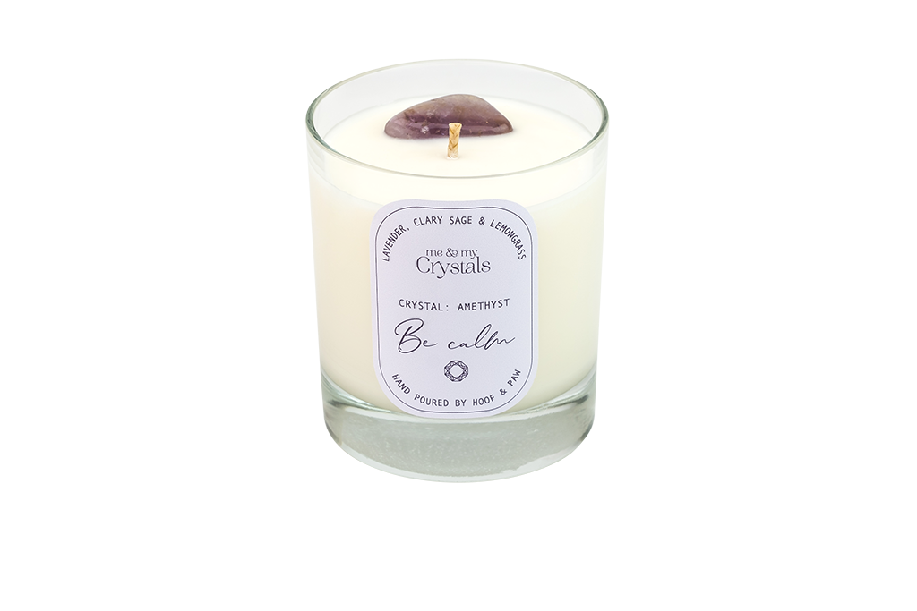 Amethyst Crystal Candle - Be Calm